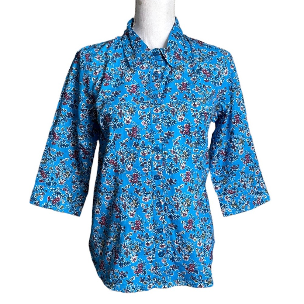 Chadwicks Collared Floral Button Down Shirt Size 6P